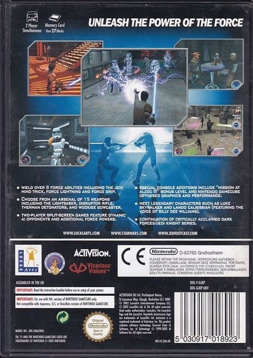 Star Wars Jedi Knight II Jedi Outcast - GameCube (B Grade) (Genbrug)
